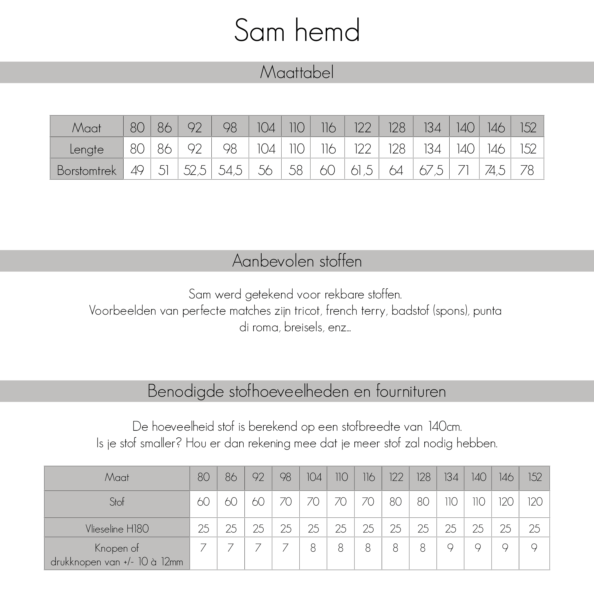 Sam shirt kids - PDF (ENG)