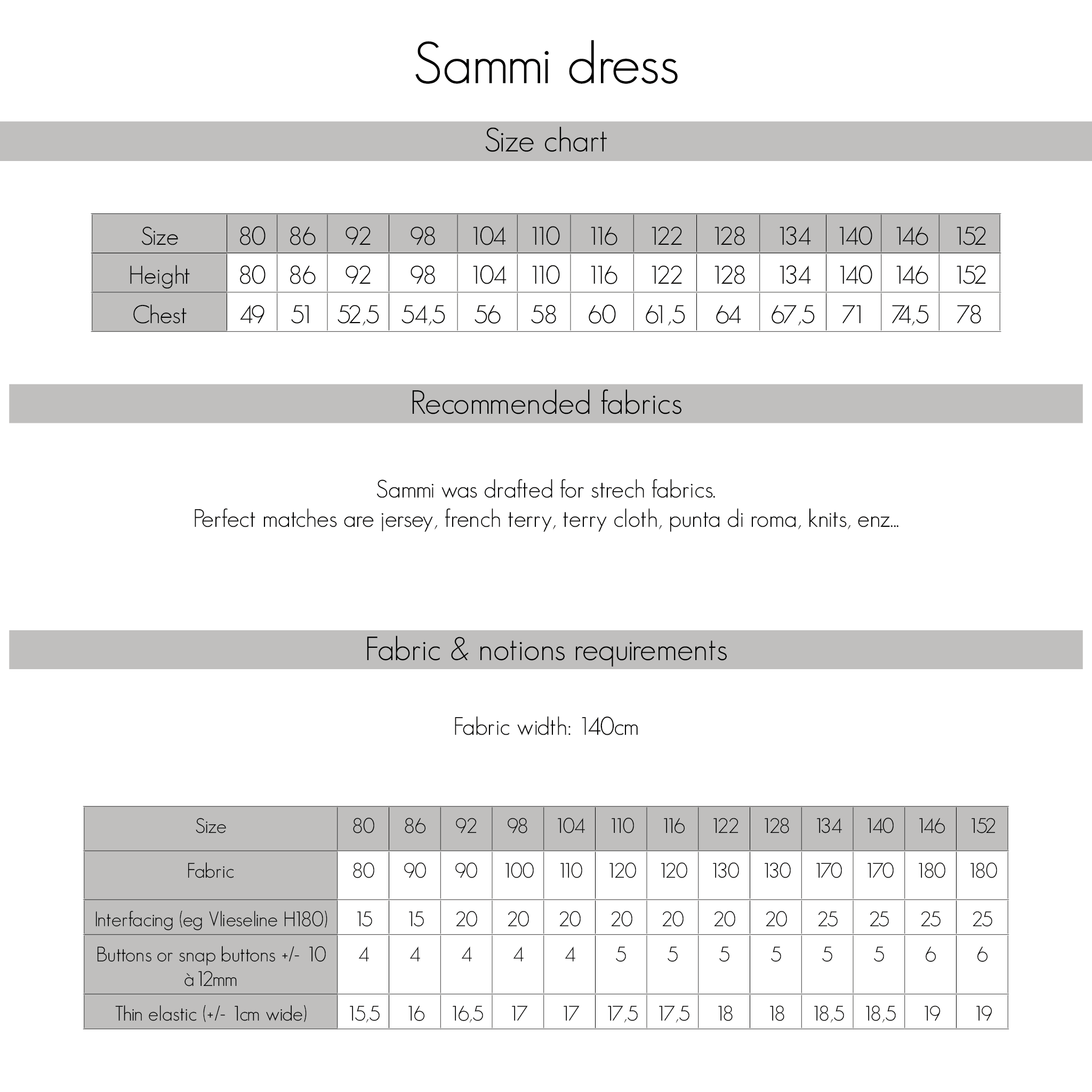 Sammi dress kids - PDF (ENG)