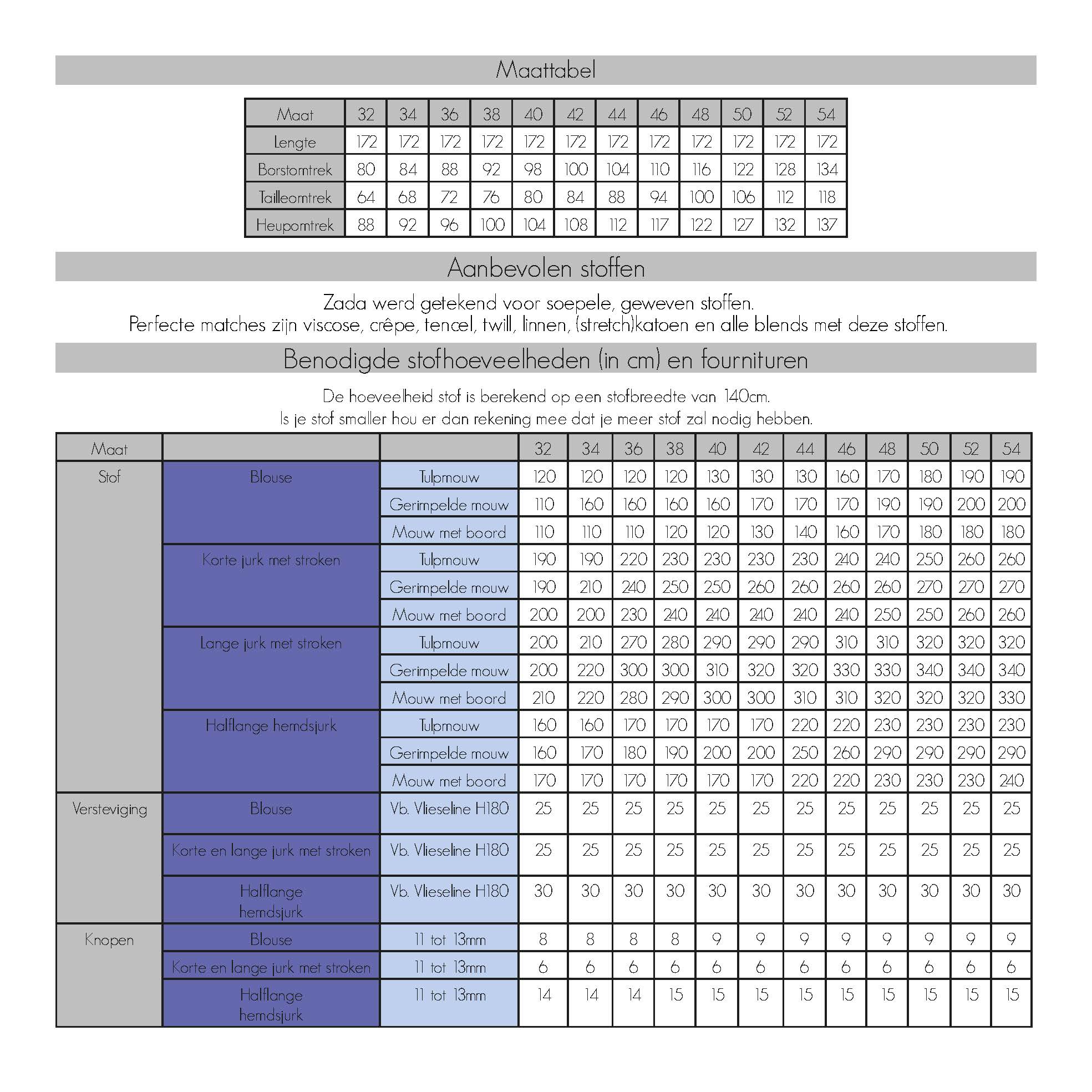 Zada shirt and dress for women and teens – PDF (ENG)