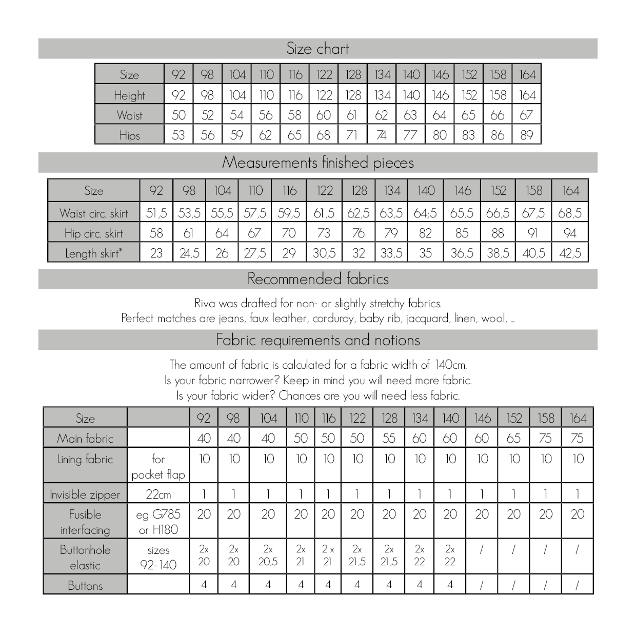 Riva skirt for kids - PDF (ENG)